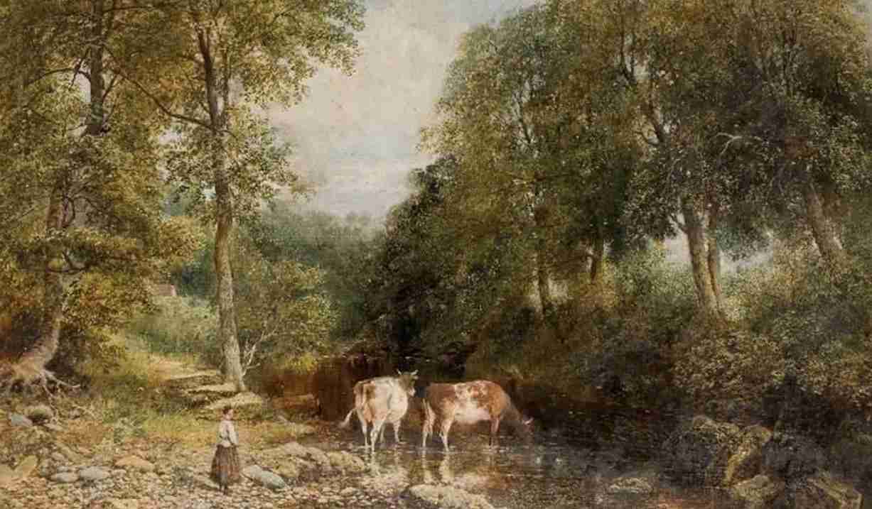 ‘View in Jesmond Dene, Newcastle upon Tyne’, by William 6 Ryott (1817 - 1873) Shipley Art Gallery